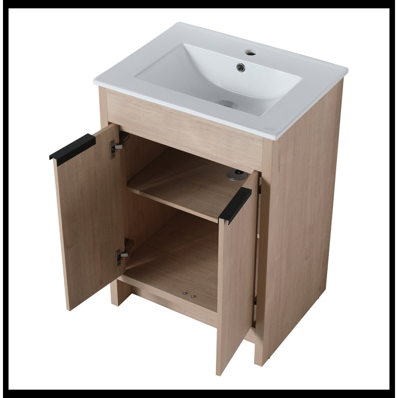 Evenny 24.00'' Single Bathroom Vanity with Ceramic Top