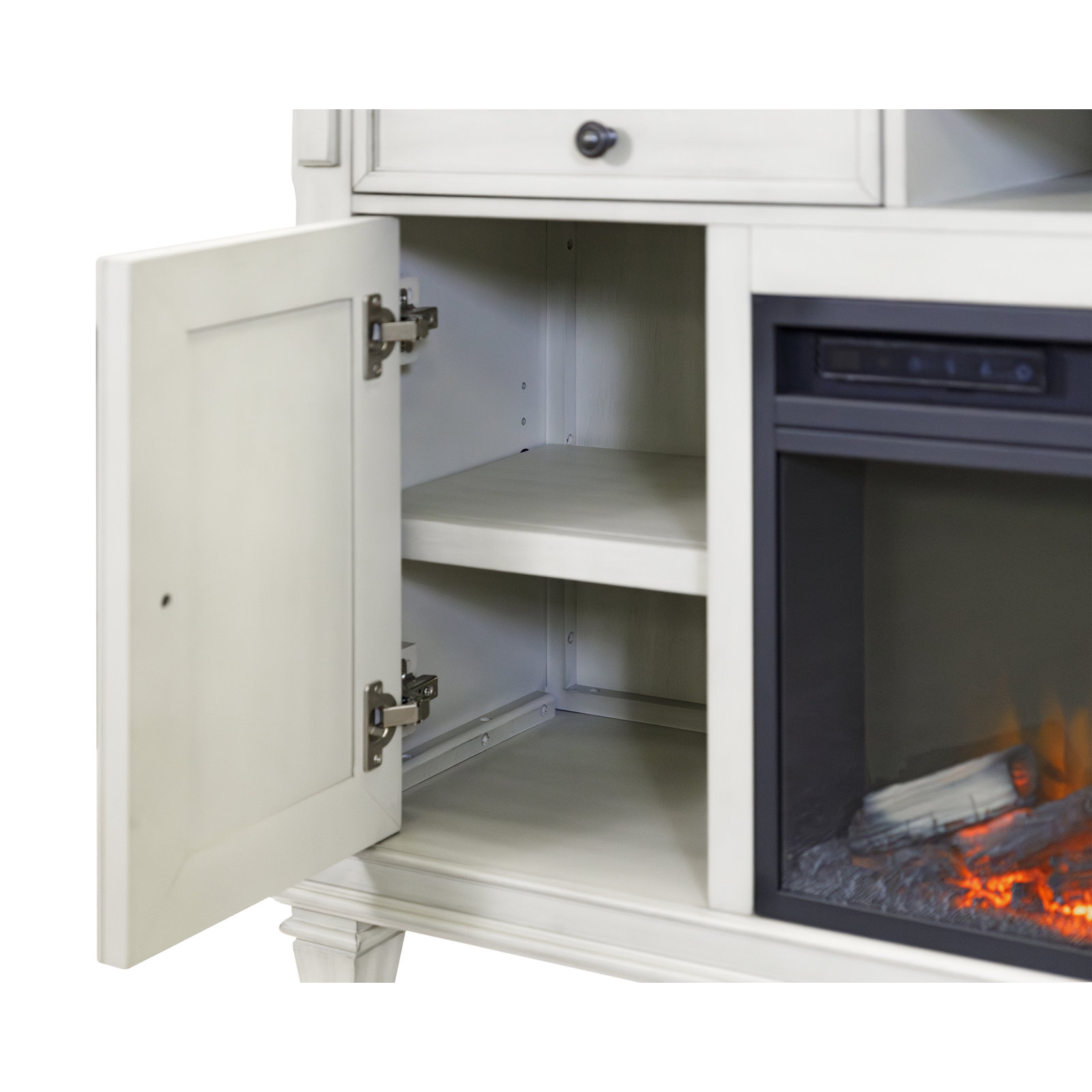 Crosby Fireplace TV Stand, White