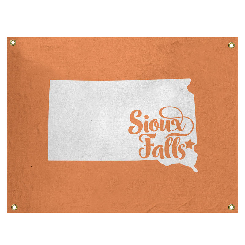 Tapisserie murale sioux chute south dakota, H 26 po x l 36 po, Orange
