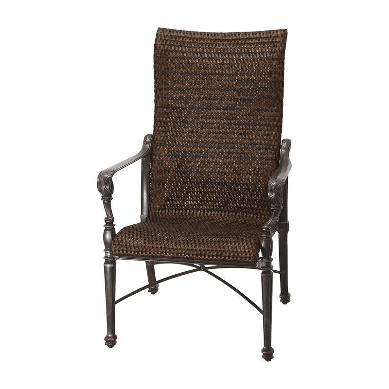 Grand Terrace Woven High Back Dining Chair, Vintage, Chestnut