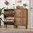 Cabinets for Shoe Storage, 2 Flip Drawers 23.6"W Modern Entryway Organizer | Beige | Particle Board+MDF+Pine Wood
