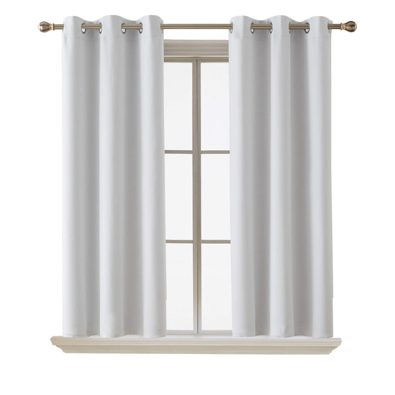 Thermal Insulated Room Darkening Grommet Curtain Panels (Set of 4), 38" W x 54" L, Star White