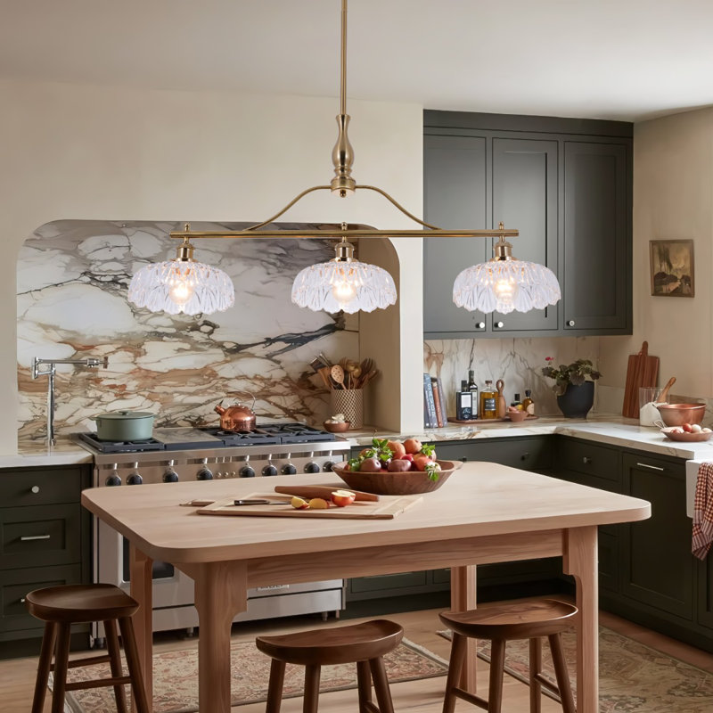 3-head Wrought Iron Copper Restaurant Pendant Light