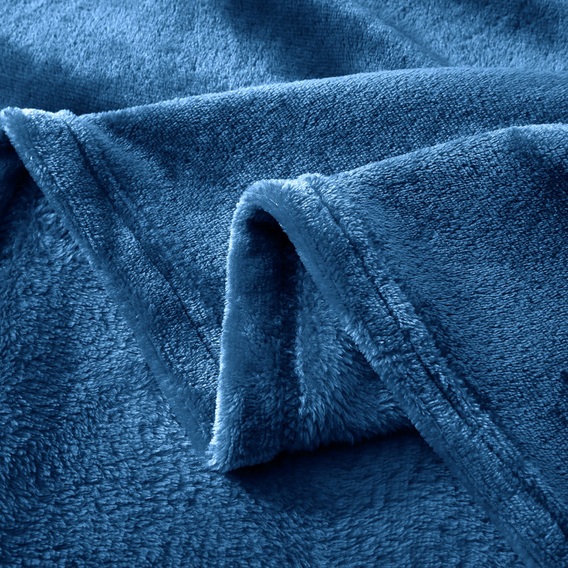 Couverture polaire en microfibre, Bleu marine, L 50 po x L 60 po