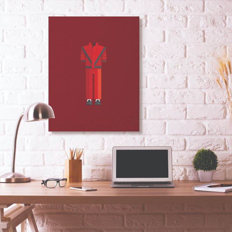 «Michael Jackson Red Famous People Char design», impression sur toile, H 48 po x l 36 po x P 1,5 po, Toile tendue