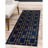 Corando Geometric Navy Area Rug