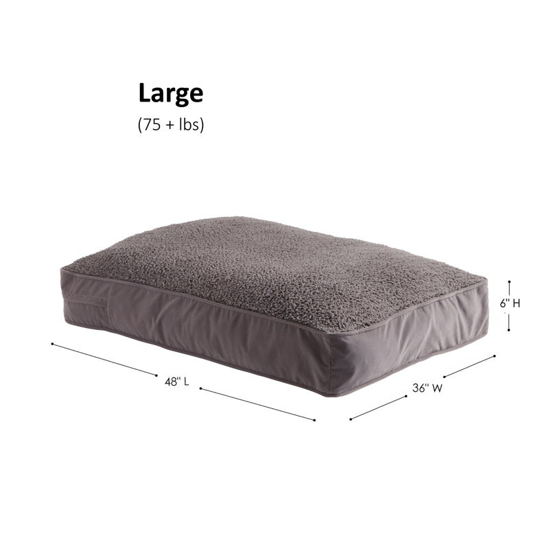 Lit pour chien Olivarez Classic, Grand (L 48 po x l 36 po x H 6 po), Gris