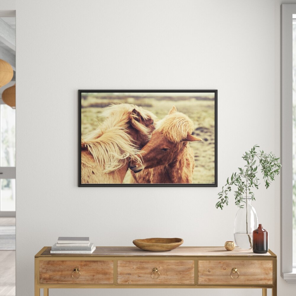 Gerahmtes Wandbild Islandpferde Pony