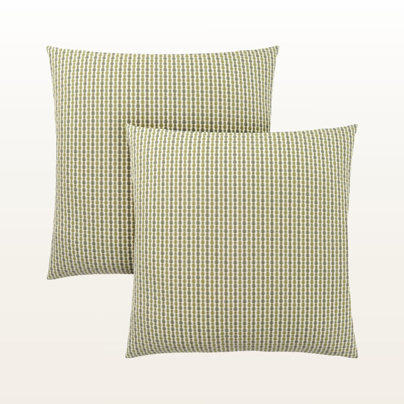 Coussin 2 pièces à finition vert et clair Caiman, H 17,75 po x l 17,75 po x P 5,86 po