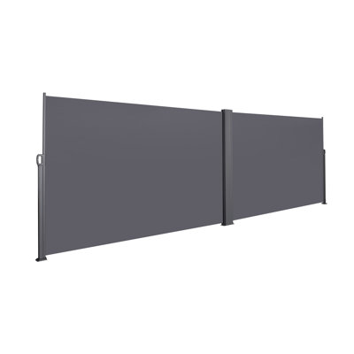 138" X 71''Retractable Side Awning, Waterproof & UV-Resistant,  Privacy Screen Divider Roll Up Balcony(Grey)