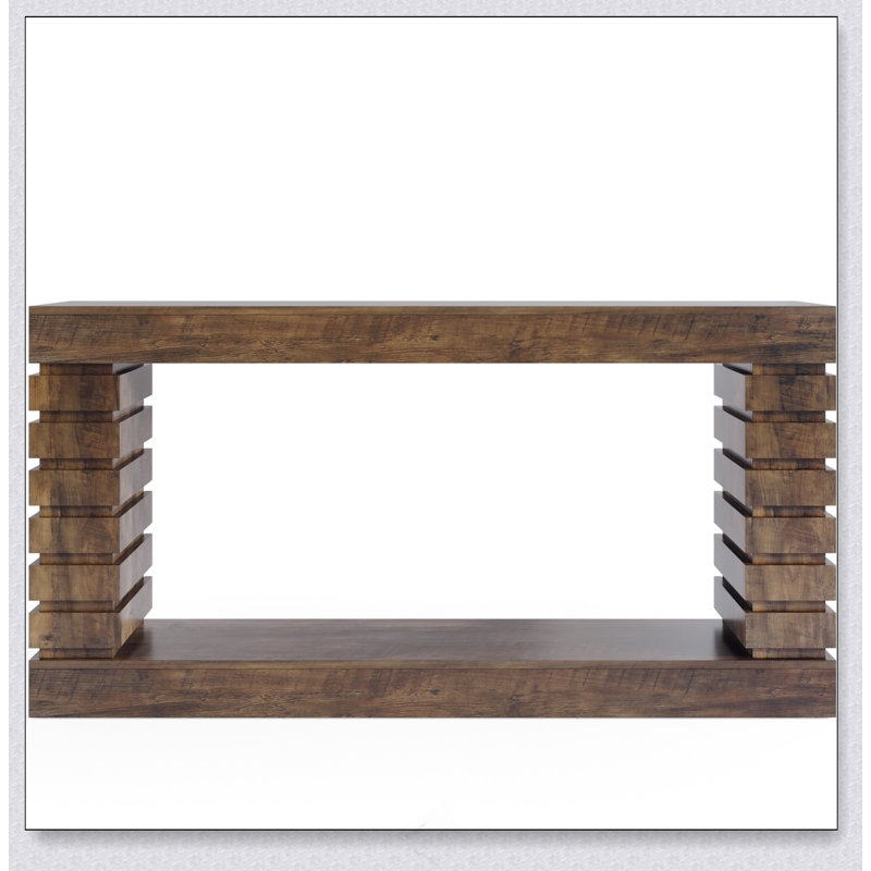 Console 70,87 po en bois brun étroit avec rangement pour canapé d'entrée, salon de couloir
