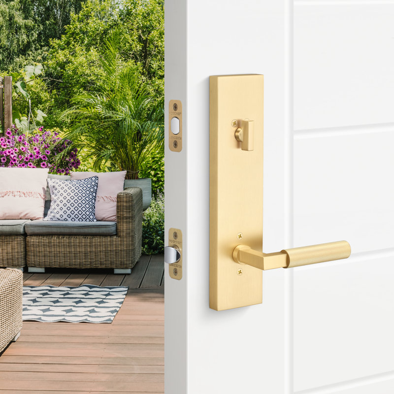 Levanto Sideplate Entry, Knurled Grip, Satin Brass