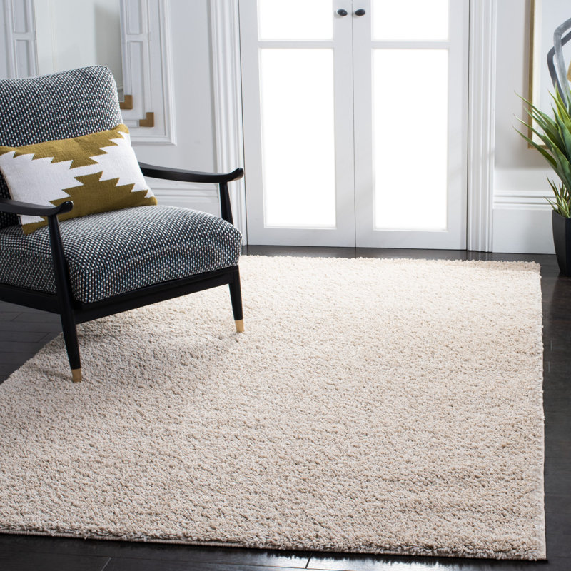 Bertjan Shag Performance Solid Color Rug, Round 6'7"