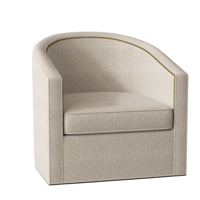 Fauteuil demi-tonneau de 34 po Ambre, Tremplins ivoires, Petit bronze antique