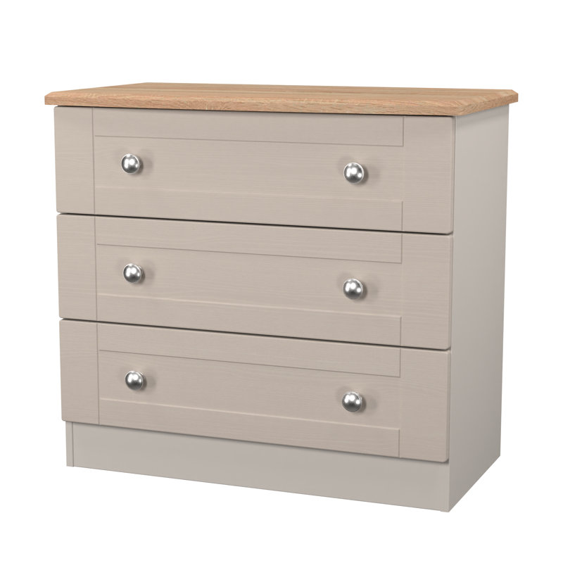 77 cm W Chest of 3 Drawers, Beige