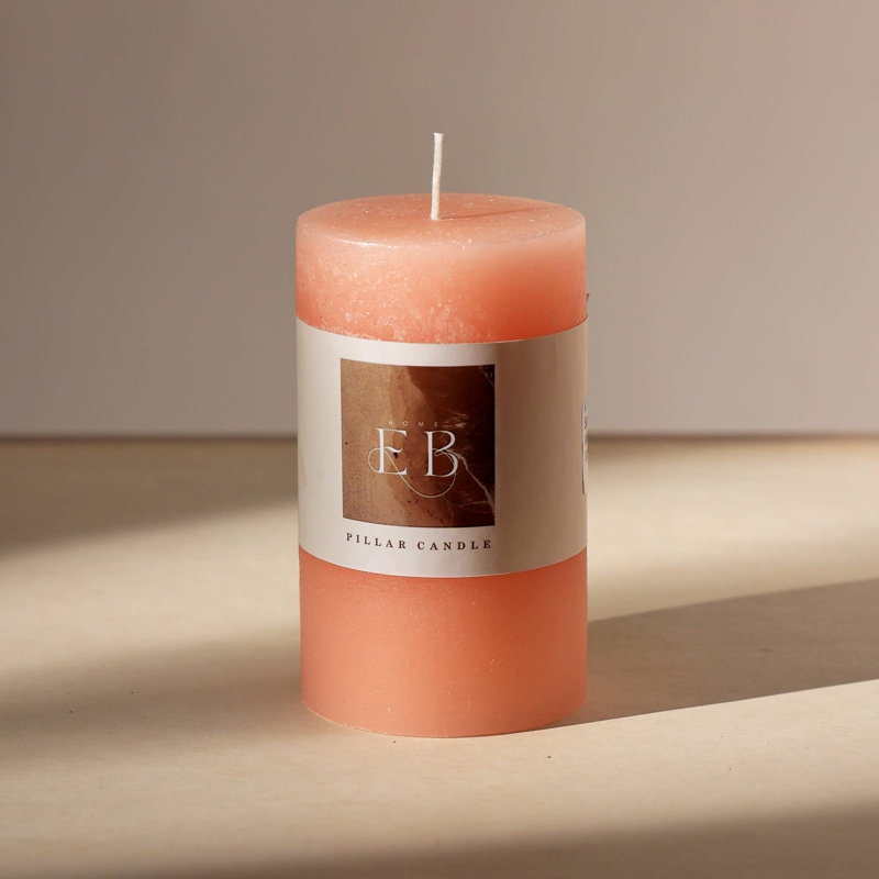 Bougie pilier | Bougie pilier 3 po x 5 po Rustic, Orange