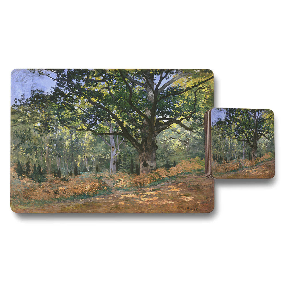 Autumn Forest Path Landscape Placemat And Coaster Set