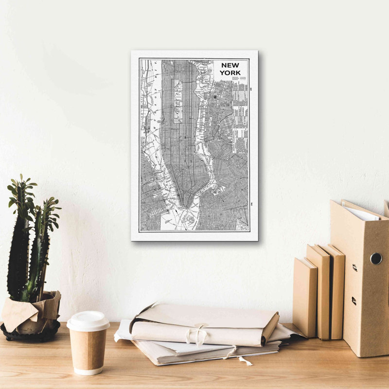 «Inverted New York Map» par Sue Schlabach, estampe numérique sur toile, L 12 po x H 18 po