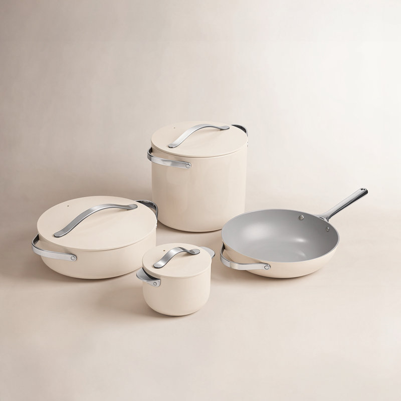 Caraway Batterie de cuisine antiadhésive + ensemble, Crème