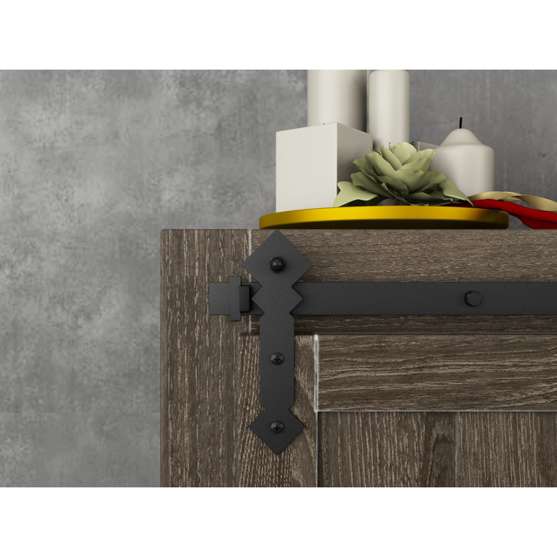 Ensemble de quincaillerie de porte de grange standard à double rail Diamond (porte non incluse), Noir, 48 po