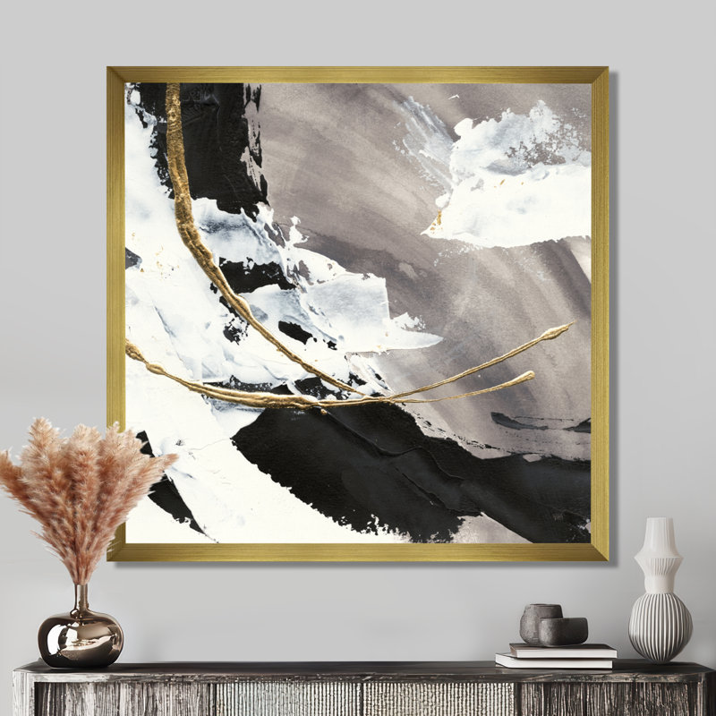 Abstrait art mural sur toile, impression moderne de l'arc peint Glam - Glam Painted Arcs II, H 30 po x l 30 po, Blanc