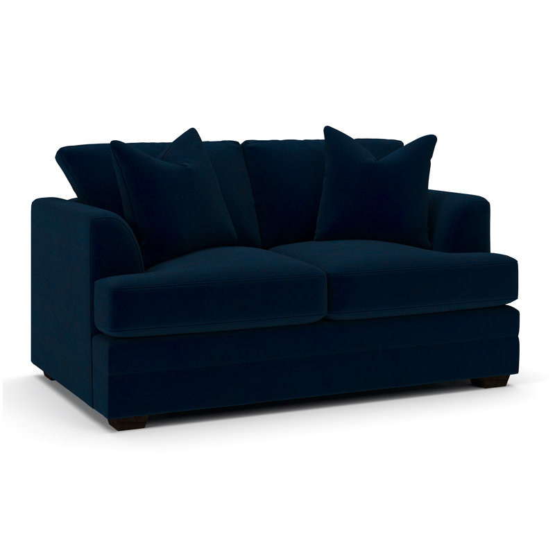 Edan Upholstered Sofa, Bella Ink Blue Performance Velvet