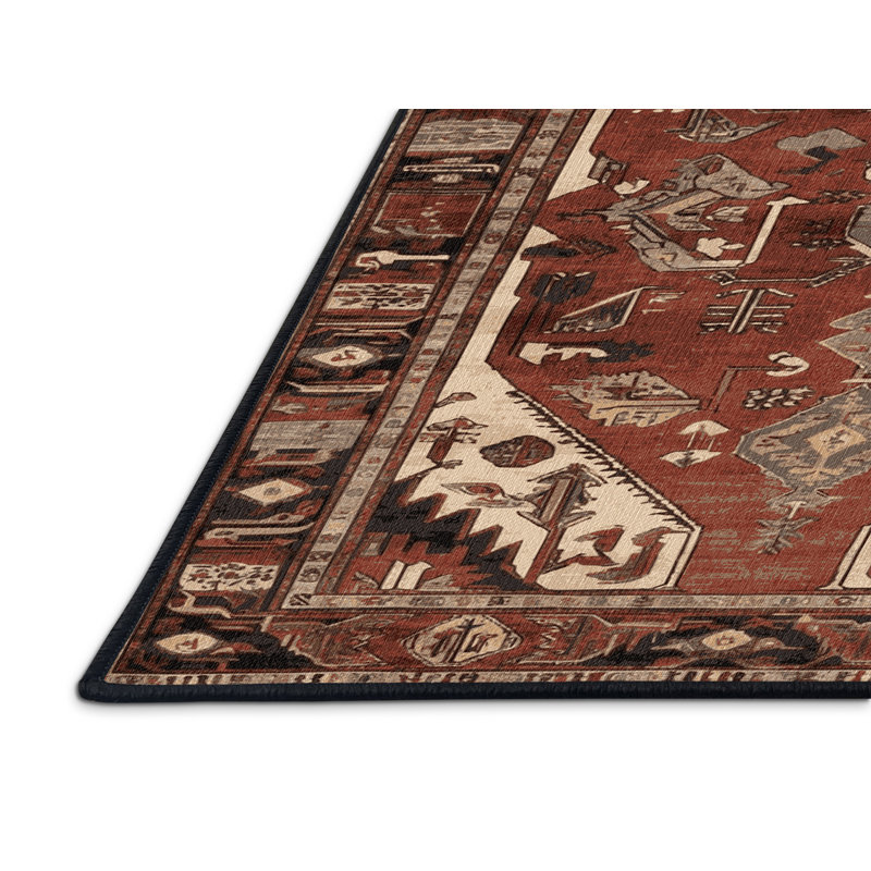 Tapis brun lavable à la machine, Carré 5 pi