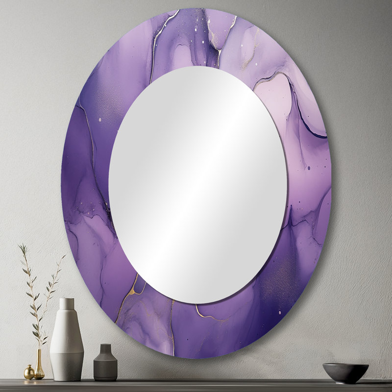 Kissena - Miroir abstrait en métal, 43 po x 33 po