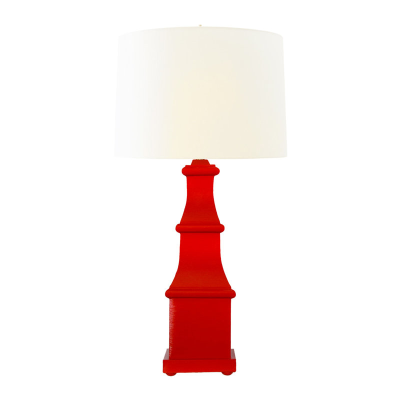 Lampe de table en métal, Rouge