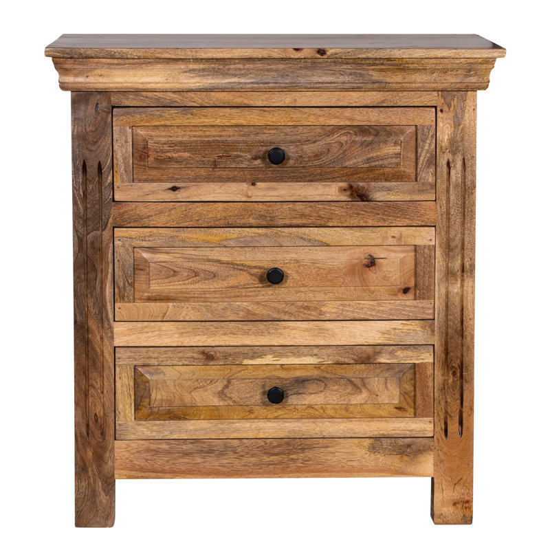 Clotis 28'' W Solid Wood Nightstand, Natural
