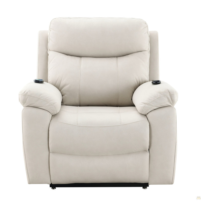 Fauteuil inclinable électrique en microfibre poli Chriki avec levage et chauffage et massage