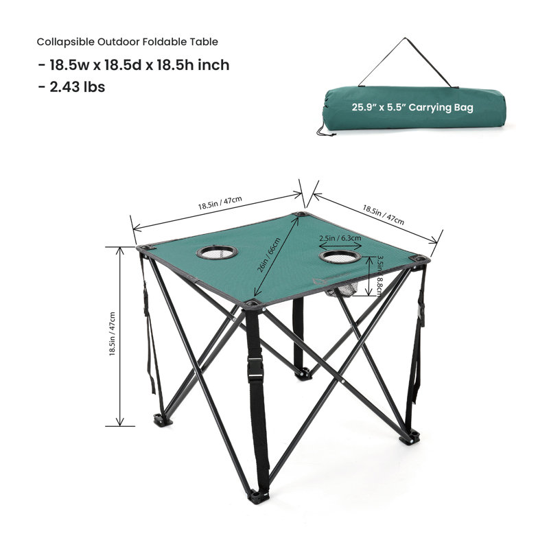 Table de camping pliante, Vert