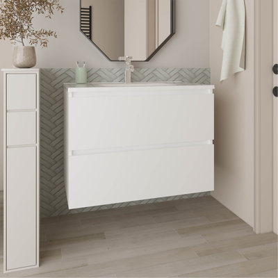 Meuble-lavabo de salle de bain, 2 tiroirs (PAS DE ROBINET INCLUS)
