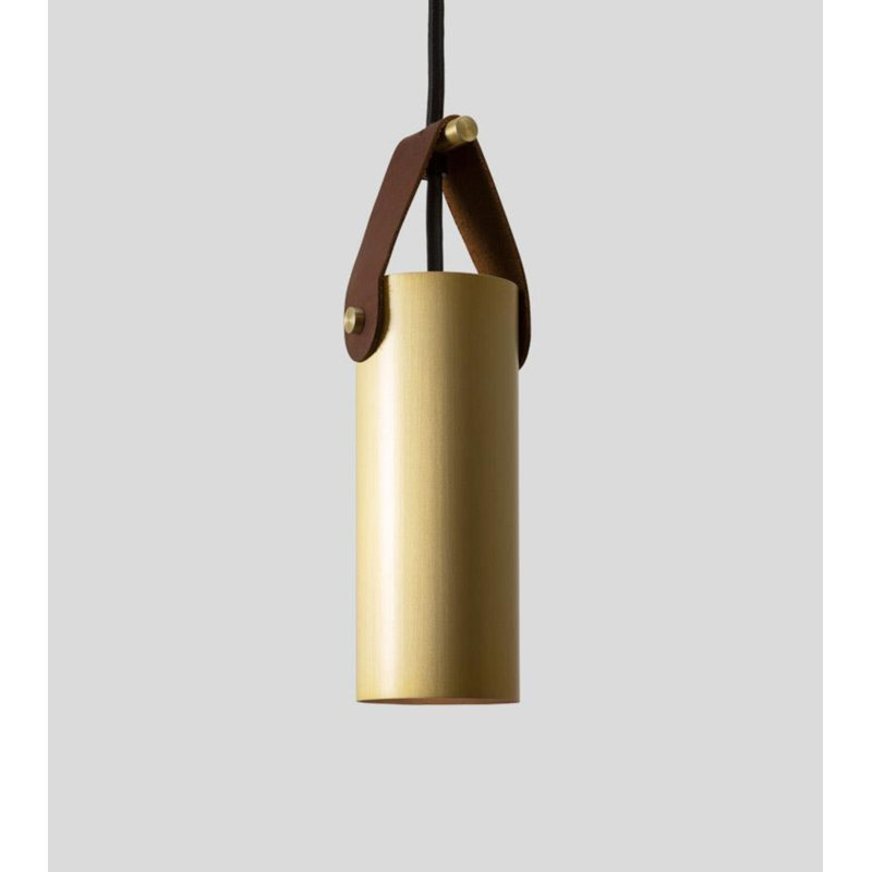 Spero Pendant, Brown, Brushed Brass, No