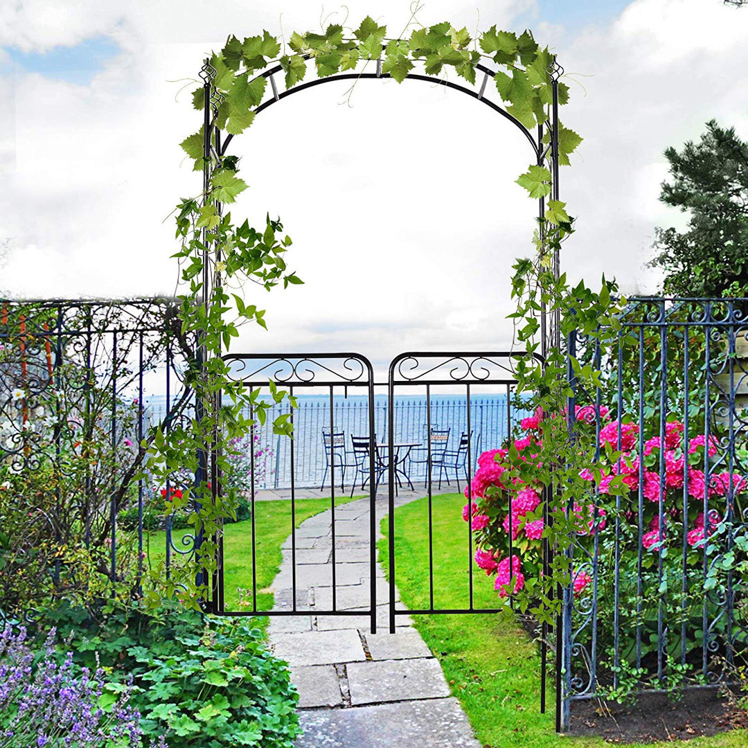 108cm W x 45cm D Metal Arbour in Black