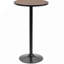 Table de bar ronde H 42 po Bronis, table de pub industrielle rustique, table bistro en bois d'orme avec base en métal
