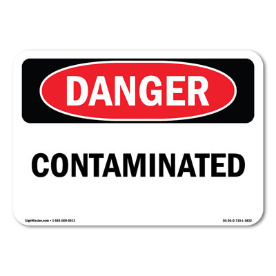 Contaminated Plastic Sign 10" X 7"