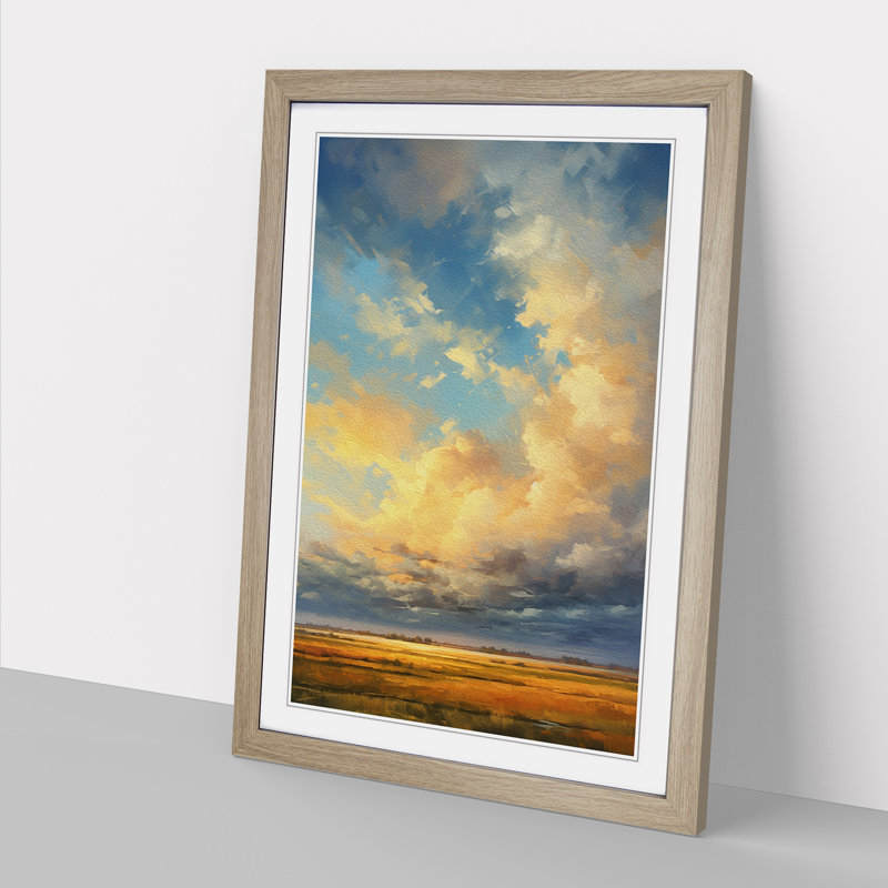 Single Picture Frame Print on Wood, Oak Framed, 64cm H x 46cm W