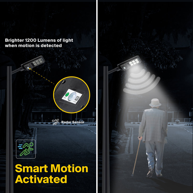 90W Equivalent LED Black Solar Motion Security Area Light, 5000K, Dusk to Dawn