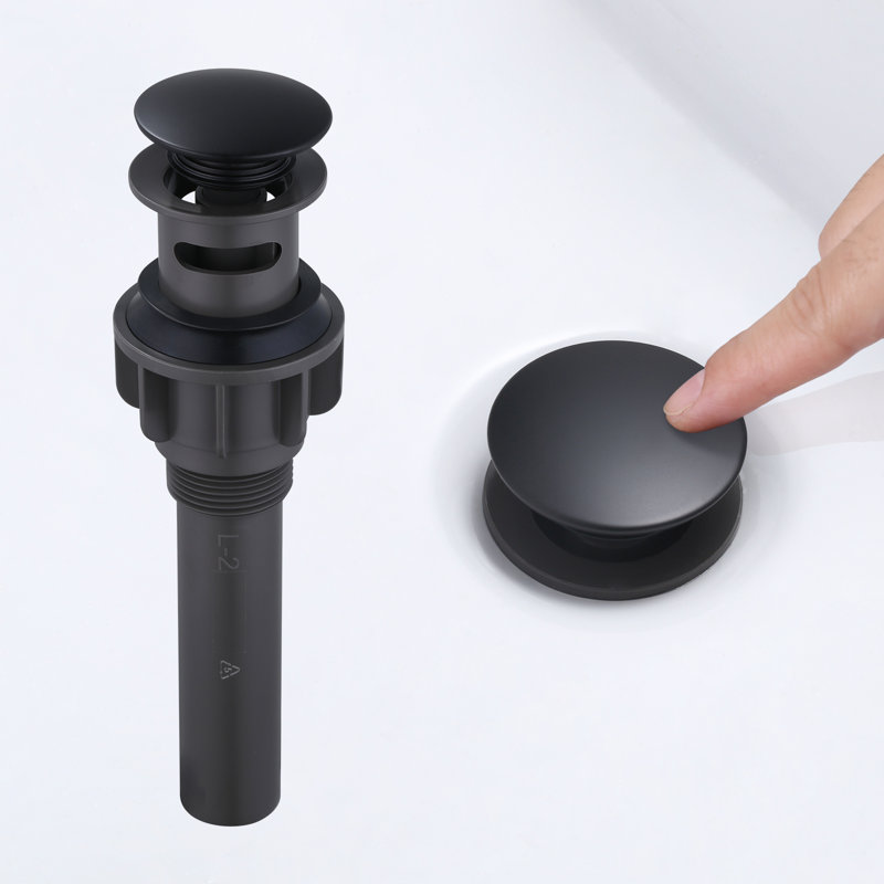 Pop Up Bathroom Sink Drain, Matte Black