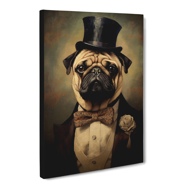 Pug Impressionism - Print, 50cm H x 35cm W x 3cm D