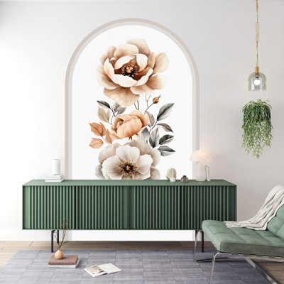 Peonies Flowers, Peel and Stick Non-Wall Damaging Wall Decal
