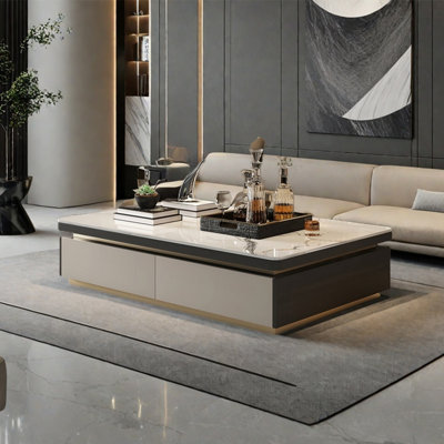 Light luxury rectangular rock table