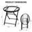 18In. Metal Round Patio Folding Side Table