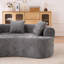 Canapé en forme de croissant de style moderne à dossier bas avec coussins profonds, comprenant un canapé à trois places rembourré de mousse qui ne nécessite aucun assemblage (tissu chenille gris)-615957605