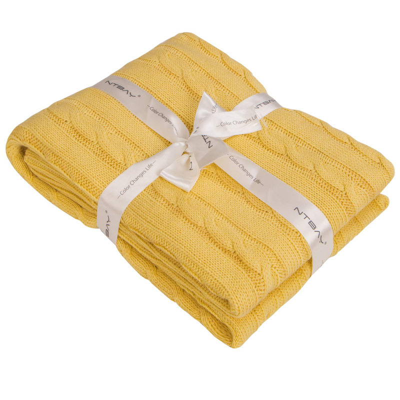 Couverture pour bébé 100% pur coton, 30 x 40 pouces - NTBAY, Jaune