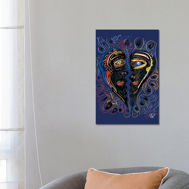 Black Masks Of Love In The Night by Emmanuel Signorino - Wrapped Canvas Print, 66.04 cm H x 45.72 cm W x 1.91 cm D