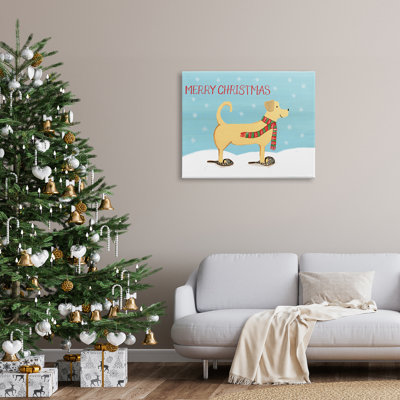 Art de Noël avec raquette de Noël portant un foulard, paysage d'hiver noir, estampe numérique encadrée par Heather Strianese
