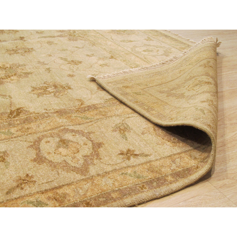 Agra Multicolor Hand Knotted Wool Beige Traditional Oriental 8' x 10' Area Rug