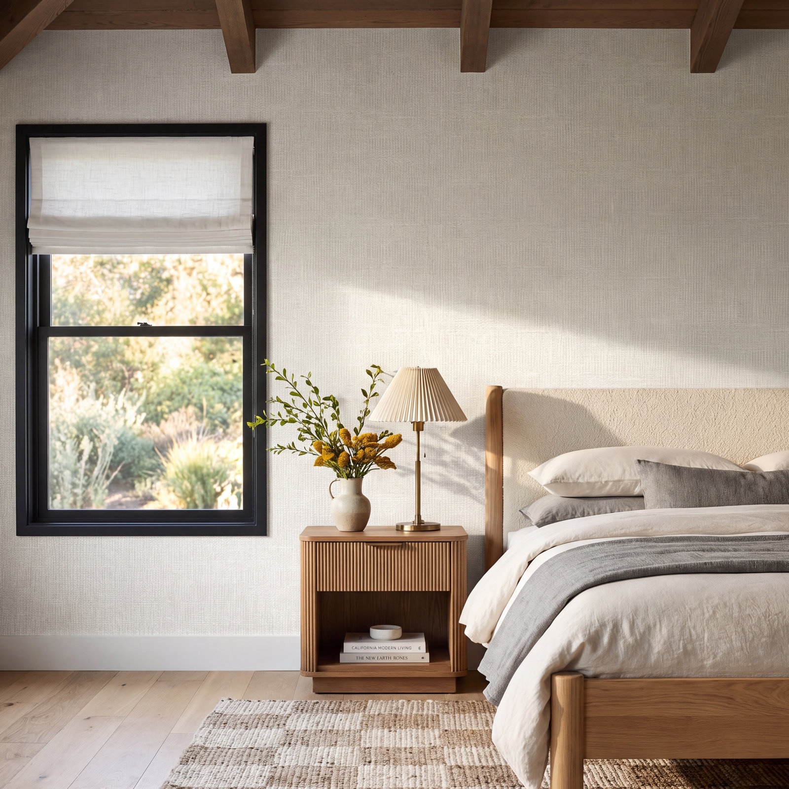 Rafi Plaid Wallpaper, White